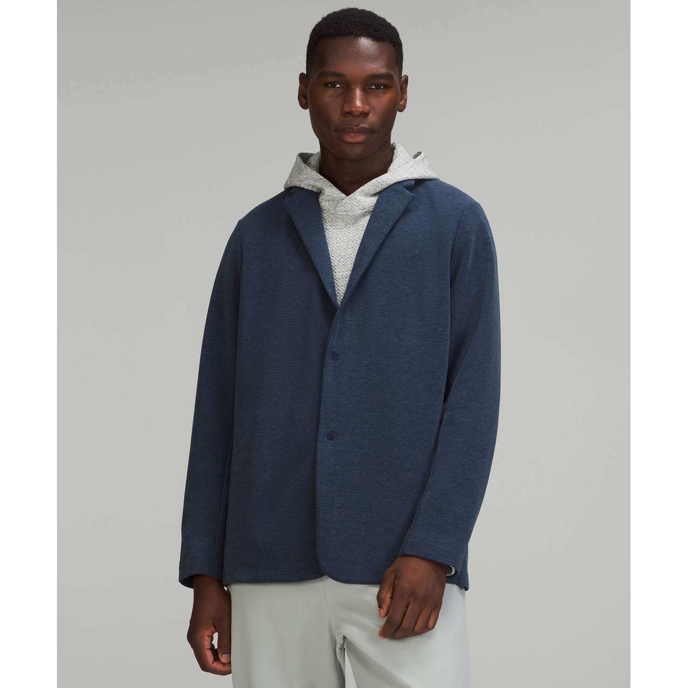 Lululemon Gridliner Fleece Blazer Heathered True Navy Mens Large
